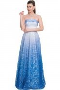 Длинное Выпускное Платье Ярко-синий F2346