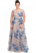 Длинное Свободное Вечернее Платье Ярко-синий F2306