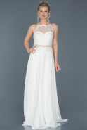 Длинное Помолвочное Платье Белый ABU729