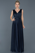 Длинное Пригласительное Платье Темно-синий ABU692