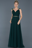 Длинное Выпускное Платье Изумрудно-зеленый ABU883