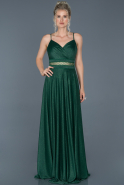 Длинное Выпускное Платье Изумрудно-зеленый ABU884