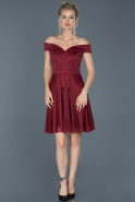 Короткое Вечернее Платье Бордовый ABK609