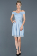 Короткое Вечернее Платье Светло-синий ABK609