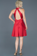 Короткое Атласное Выпускное Платье красный ABK493