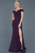 Длинное Вечернее Платье Русалка Тёмно-пурпурный ABU742