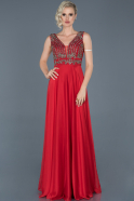 Длинное Помолвочное Платье красный ABU887