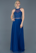 Длинное Помолвочное Платье Ярко-синий ABU766