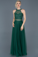 Длинное Помолвочное Платье зелёный ABU766