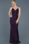 Длинное Вечернее Платье Русалка Пурпурный ABU892