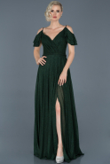 Длинное Помолвочное Платье Изумрудно-зеленый ABU893