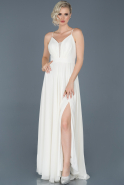 Длинное Выпускное Платье Белый ABU820