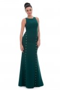 Длинное Вечернее Платье Изумрудно-зеленый S4121