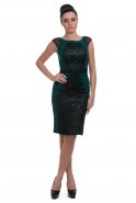 Короткое Вечернее Платье Изумрудно-зеленый S4130
