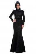 Вечерняя Одежда Хиджаб Черный S4131