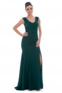 Длинное Вечернее Платье Изумрудно-зеленый S4135