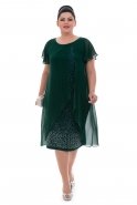 Вечернее Платье Свободного Кроя Изумрудно-зеленый AL8581