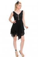 Короткое Вечернее Платье Черный NZ8244