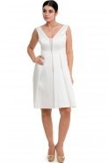 Короткое Вечернее Платье Белый NZ8265