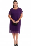 Короткое Платье Большого Размера Пурпурный NZ8349