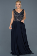 Длинное Вечернее Платье Темно-синий ABU906