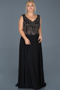 Длинное Вечернее Платье Черный ABU906