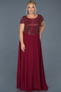 Длинное Вечернее Платье Бордовый ABU903