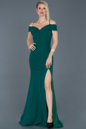 Длинное Вечернее Платье Русалка Изумрудно-зеленый ABU742