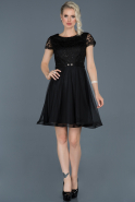 Короткое Вечернее Платье Черный ABK615