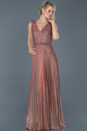 Длинное Помолвочное Платье Пыльно-розовый ABU914