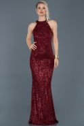 Длинное Вечернее Платье Бордовый ABU915