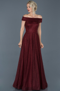 Длинное Вечернее Платье Бордовый ABU918