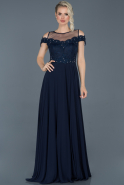 Длинное Вечернее Платье Темно-синий ABU921