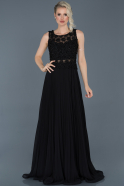 Длинное Вечернее Платье Черный ABU924