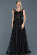 Длинное Помолвочное Платье Черный ABU927