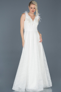 Длинное Вечернее Платье Белый ABU922