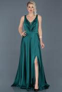 Длинное Вечернее Платье Изумрудно-зеленый ABU923