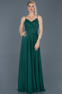 Длинное Вечернее Платье Изумрудно-зеленый ABU926