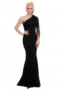 Длинное Вечернее Платье Черный F2329