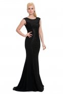 Длинное Вечернее Платье Черный F2451
