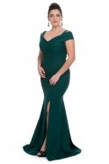 Вечернее Платье Свободного Кроя Изумрудно-зеленый C9501