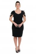 Короткое Свободное Вечернее Платье Черный ABK087
