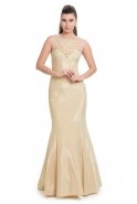 Длинное Вечернее Платье Золотой S3910