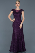 Длинное Помолвочное Платье С Кружевами Фиолетовый ABU940