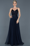 Длинное Вечернее Платье Темно-синий ABU942