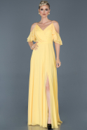 Длинное Выпускное Платье Лимонный ABU675