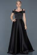 Длинное Атласное Платье Для Помолвки Черный ABU541