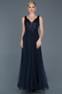 Длинное Помолвочное Платье Темно-синий ABU934