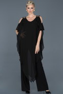 Длинное Вечернее Платье Черный ABT045