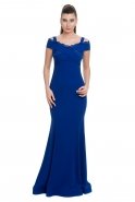 Вечернее Платье С Открытыми Плечами Ярко-синий C7013